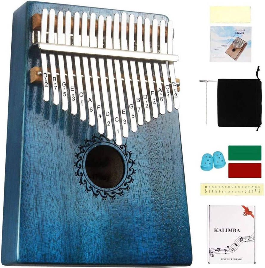 Kalimba Duimpiano Kalimba 17 tonen Muziekinstrumenten Vingerpiano Mini Thumb Piano Kalimba instrument met Duimbescherming Stemhamer Draagtas