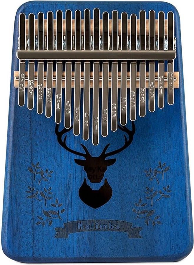 Kalimba set 17 tonen Duimpiano Muziekinstrument Voor kinderen en volwassenen hand piano- met accessoires van hoge kwaliteit (Blauw)