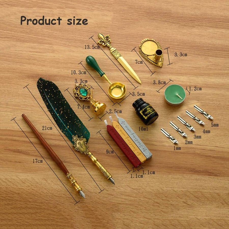 Kalligrafie Pen Set met Luxe Vintage Handtekening Pen Vervangende penpunt Inkt Wax Sticks Smeltlepel Dompelpen Briefopener Penhouder Basis Kalligrafie Set #82