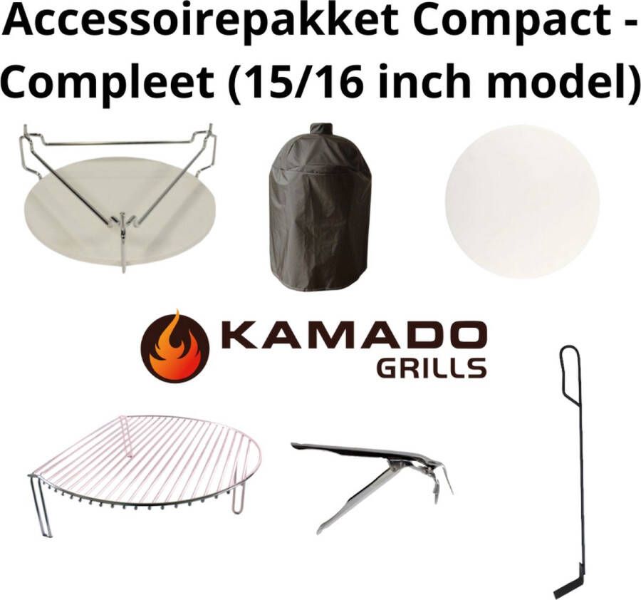 Kamado Grills Accessoirepakket 15 16 inch kamado Regenhoes Deflector Pizzasteen Grillklem Aspook en Grill expander