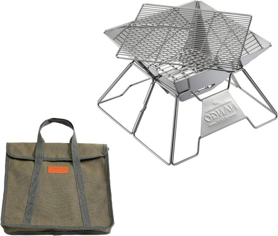 Kampvuur Grill Roestvrij Staal Draagbaar Houtskool BBQ Grill