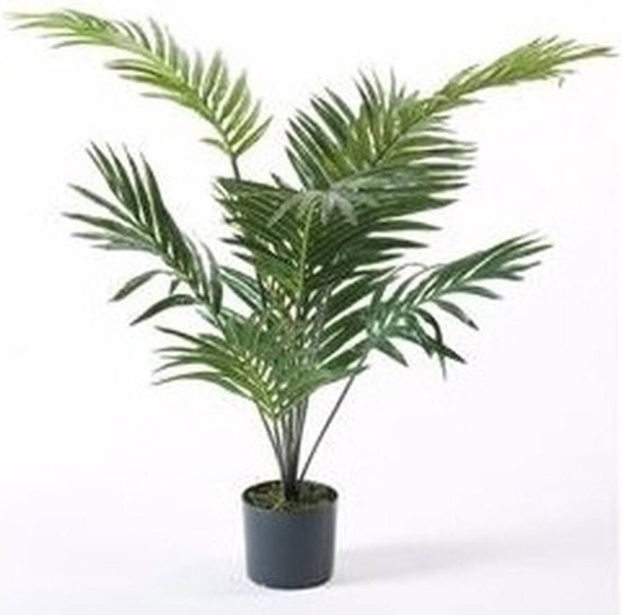 Merkloos Groene palmboom kunstplant 90 cm in pot Kunstplanten