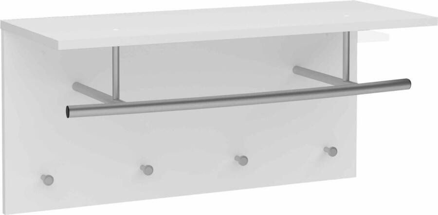 Kapstok Jens Mat Wit 4 haken Breedte 72 cm Diepte 29.3 cm Hoogte 34.5 cm