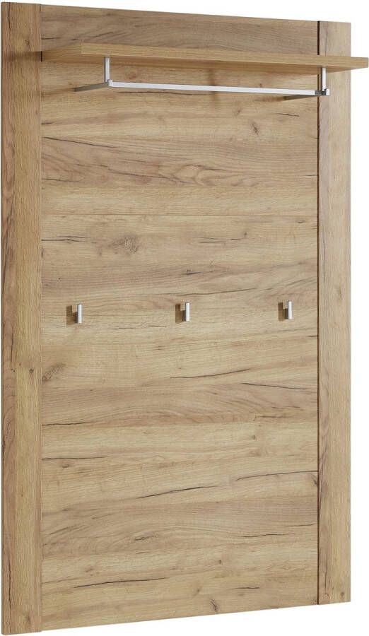Kapstokpaneel Sagres Eiken 3 haken Breedte 96 cm Diepte 30 cm Hoogte 153 cm