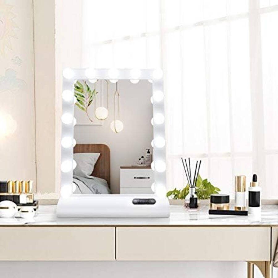 Kaptafel Hollywood Make up Tafel met Spiegel en Lampen Visagie Spiegel Visagie Spiegel met Verlichting