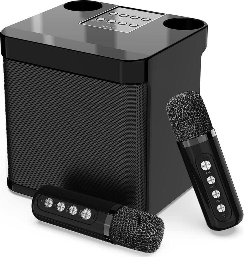 Karaoke set 2 draadloze microfoons draagbare Speaker Bluetooth PA-systeem volwassenen Kits Microfoon Support USB TF AUX Home Party Ourdoor Kerstcadeaus