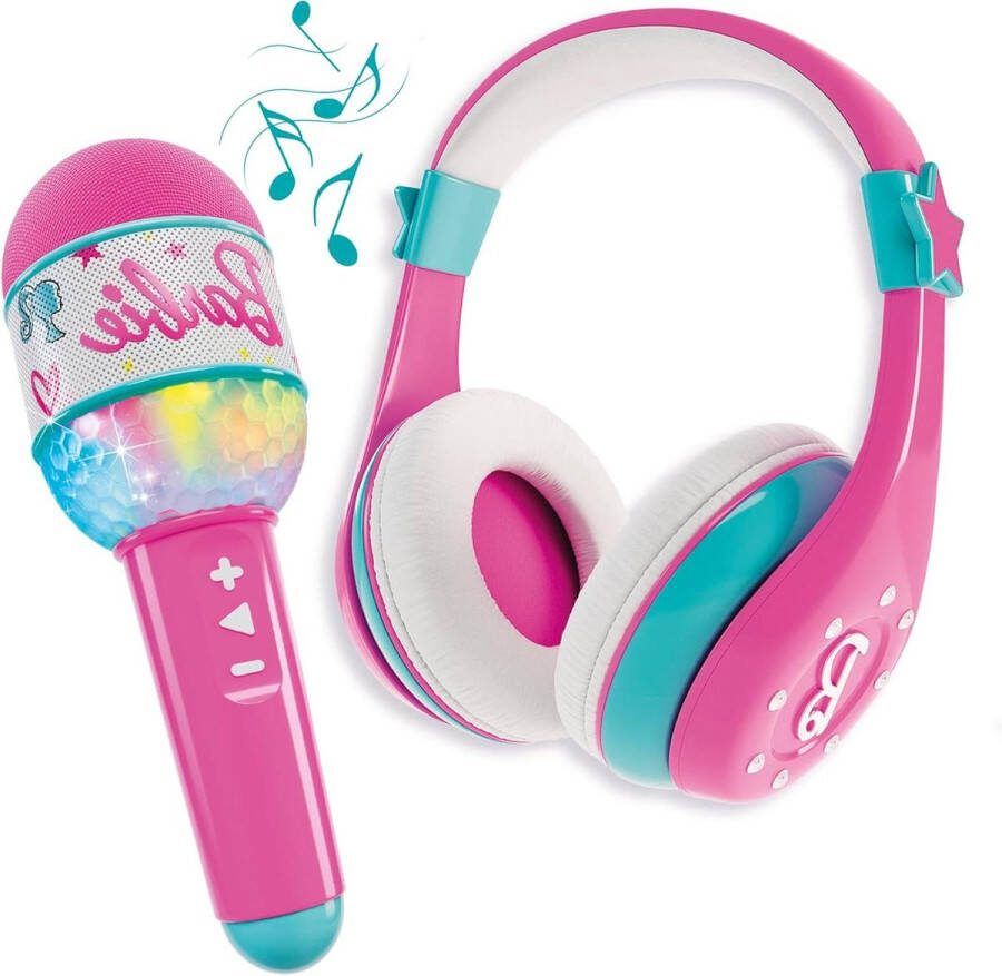 Karaoke set Bluetooth Microfoon Luidspreker Roze Kinderen vanaf 4 jaar Multicolor Licht Effect Smartphone Connectiviteit LISCIANI Barbie Sound