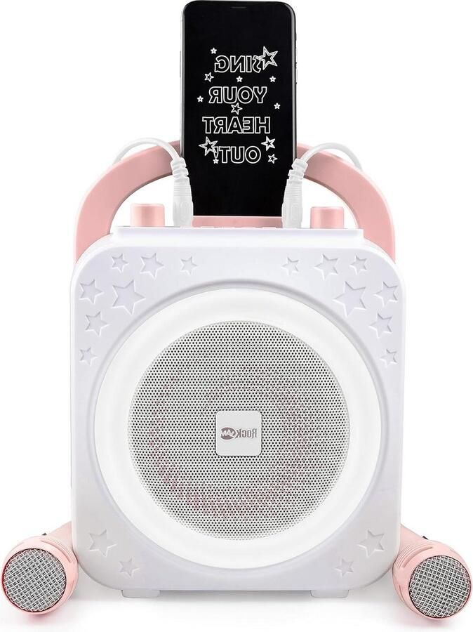 Karaoke set Bluetooth Ring karaoke machine met twee microfoons draadloos en compact