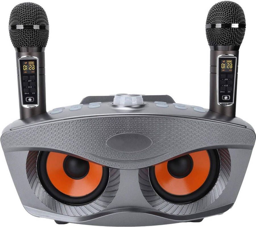 Karaoke set Karaoke machine Bluetooth karaoke-installatie met draagbaar PA-luidsprekersysteem draadloze microfoons telefoonhouder thuisfeest bruiloft kerk