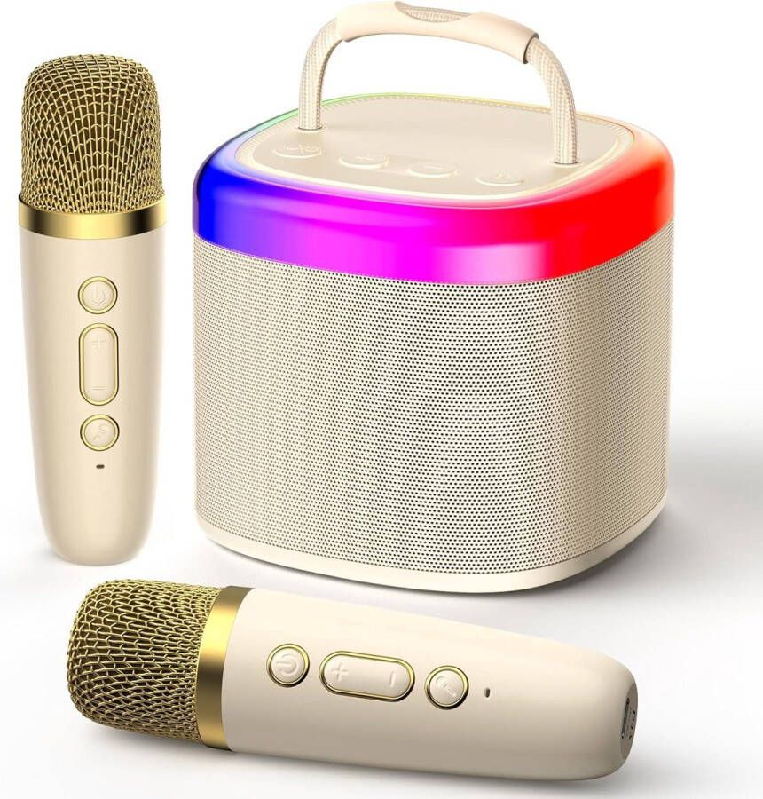 Karaoke set Karaoke machine Compleet Draagbare Bluetooth Karaoke Speaker met 2 Microfoons en Lichten voor Kinder- en Volwassenenfeestjes Verjaardagsgeschenken Meisjes Jongens Familiefeestjes thuis