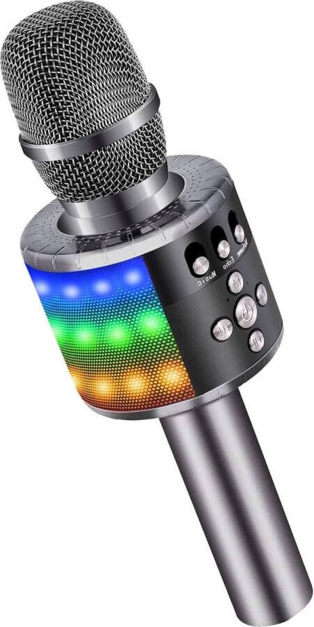 Karaoke set Karaoke machine Draadloze Bluetooth Karaoke Microfoon met Bedienbare Ledlampen-Draagbare Karaoke-Machine-LuidsprekerWerelddroom Verjaardagscadeau Feestreisspeelgoed voor Android iPhone iPad