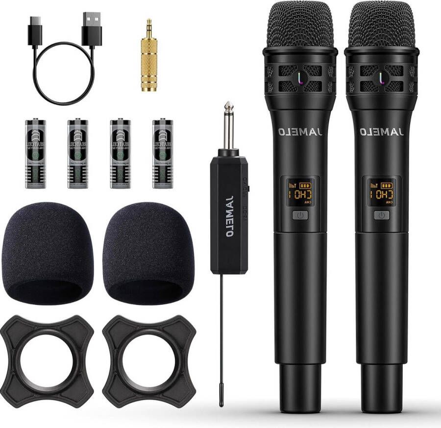 Karaoke set Karaoke machine Draadloze microfoon Dubbele zingende microfoons Professionele handmicrofoon Ontvanger DJ zingen Kerk Klasse Bruiloft Spraak Vergadering