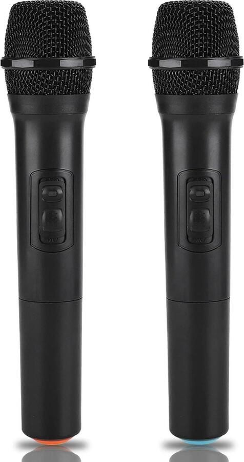Karaoke set Karaoke machine Draadloze microfooncombinatie 2 universele microfoons met VHF-outfit inclusief ontvanger draadloze karaoke microfoon voor het zingen op Ktv-familiefeesten en toespraken