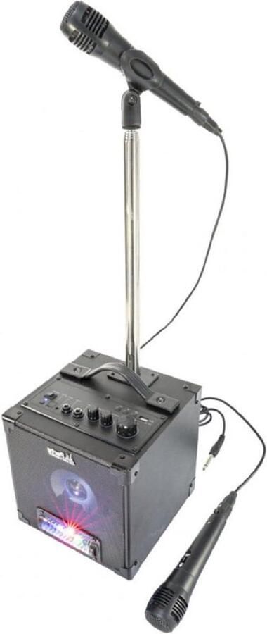 Karaoke set Karaoke machine Drum karaoke set met 2 microfoons en standaard Zwart Party Singtogether