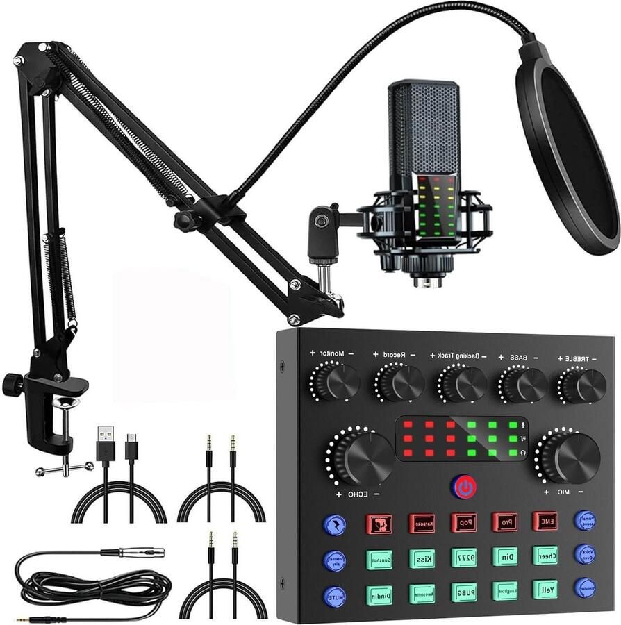 Karaoke set Karaoke machine Gaming Microfoon Geluidskaart Streaming Dj Sets Audio-interface Met ALL in One Live Streaming Mixer Audio USB Geluidskaart Karaoke Stemverandering