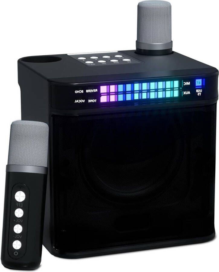 Karaoke set Karaoke machine met draadloze microfoons LED-verlichting oplaadbaar Bluetooth-verbinding draagbaar PA-luidsprekersysteem home entertainment outdoor-activiteiten