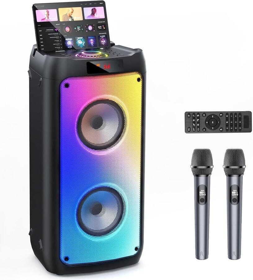Karaoke set Karaoke machine sans fil Subwoofer scène Enceinte professionnelle portable Bluetooth adultes enfants système sonorisation grandes fêtes