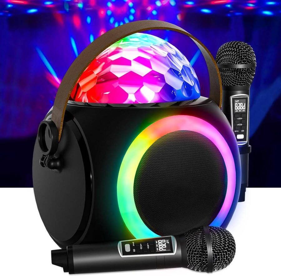 Karaoke set Karaoke machine Singing PA-systeem met 2 draadloze microfoons voor feest machine speakers geschikt voor familiefeesten conferenties bruiloften kerken picknicks