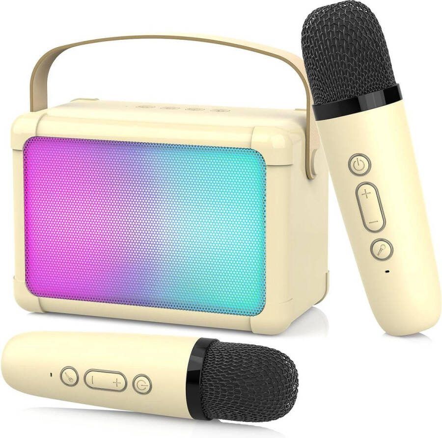 Karaoke set Karaoke machine voor kinderen met 2 draadloze microfoons draagbare karaoke microfoon bluetooth karaoke machine met luidspreker stemwisselende effecten en led verlichting