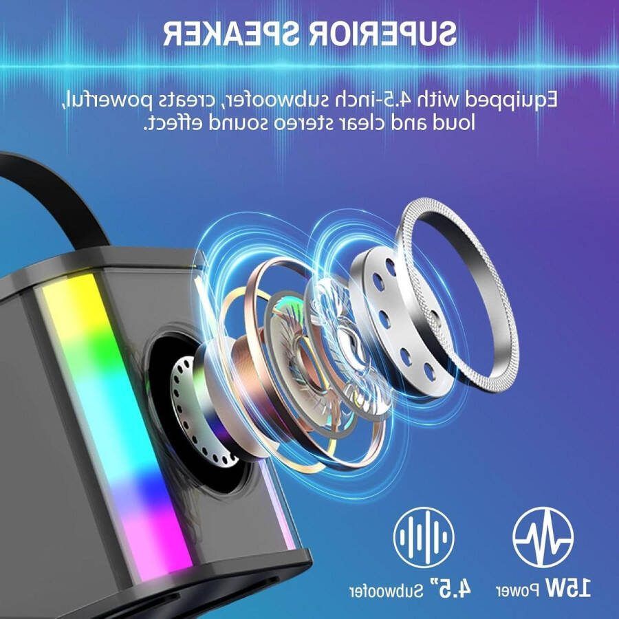 Karaoke set Karaoke machine voor kinderen met ledverlichting en 2 microfoons TF-kaart USB AUX kerstfeesten