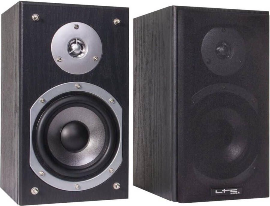 Karaoke set met versterker 2 bekabelde microfoons en 2 x 75W luidsprekers Bluetooth en USB Zwart