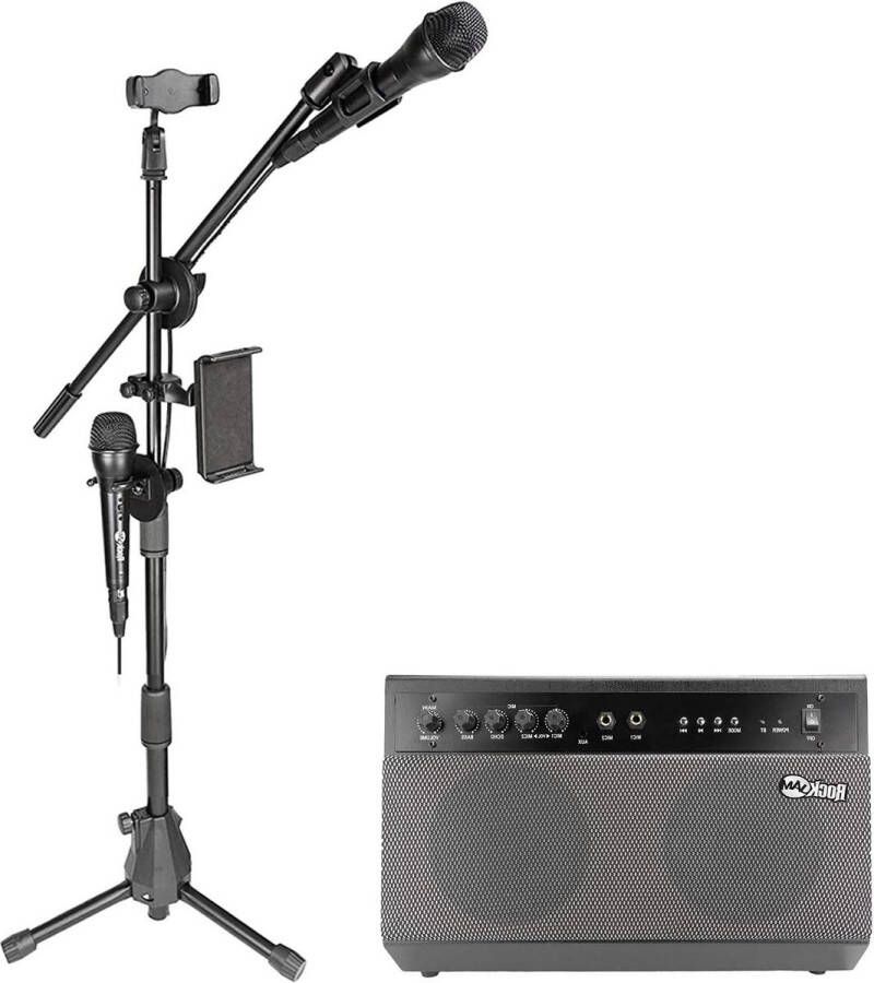 Karaoke set Premium Performer 100 watt Bluetooth Karaoke Machine & PA Systeem met Twee Karaoke Microfoons Hoge Kwaliteit Geluid