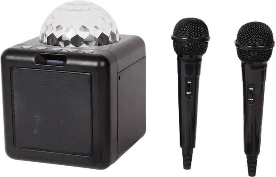 Karaokeset Bluetooth en USB-C aansluiting -2 Microfoons met discoverlichting