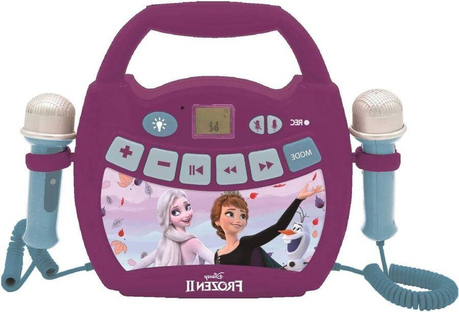 Karaokeset Draagbare Karaoke Digitale Speler voor Kinderen Microfoons Lichteffecten Bluetooth Opname- en Stemwisselaarfuncties Oplaadbare batterij Paars MP320FZZ