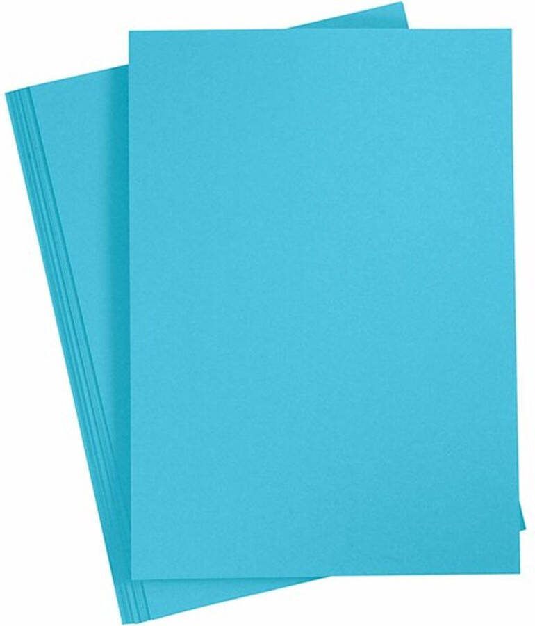 Creativ company Karton Hobbykarton Blauw Helder Blauw DIY Knutselen A4 21x29 7cm 180 grams Creotime 20 vellen