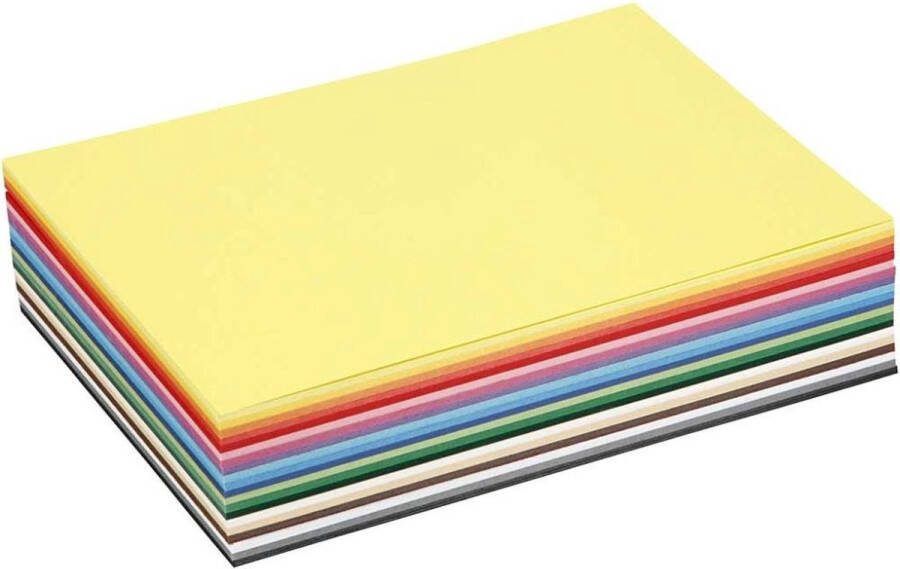 Creotime Karton Hobbykarton 20 Verschillende Kleuren DIY Kaarten Maken Knutselen A5 14 8x21cm 180 grams 60 vellen