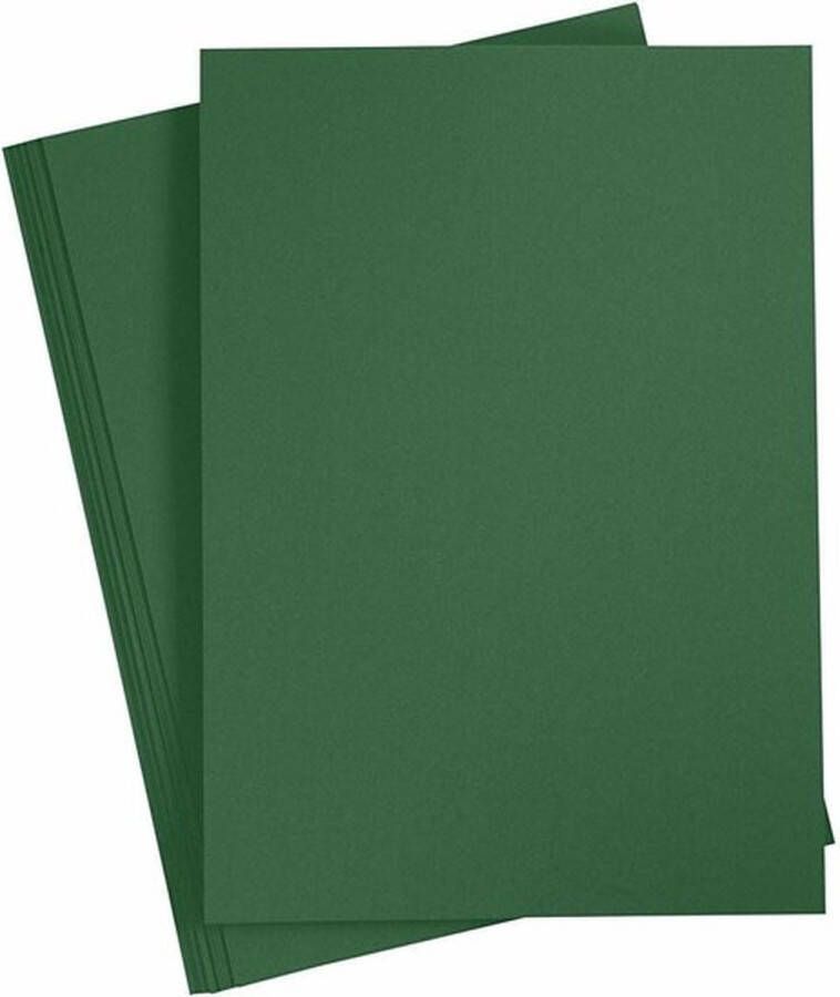 Karton Hobbykarton Groen Dennegroen DIY Knutselen A4 21x29 7cm 180 grams Creotime 20 vellen