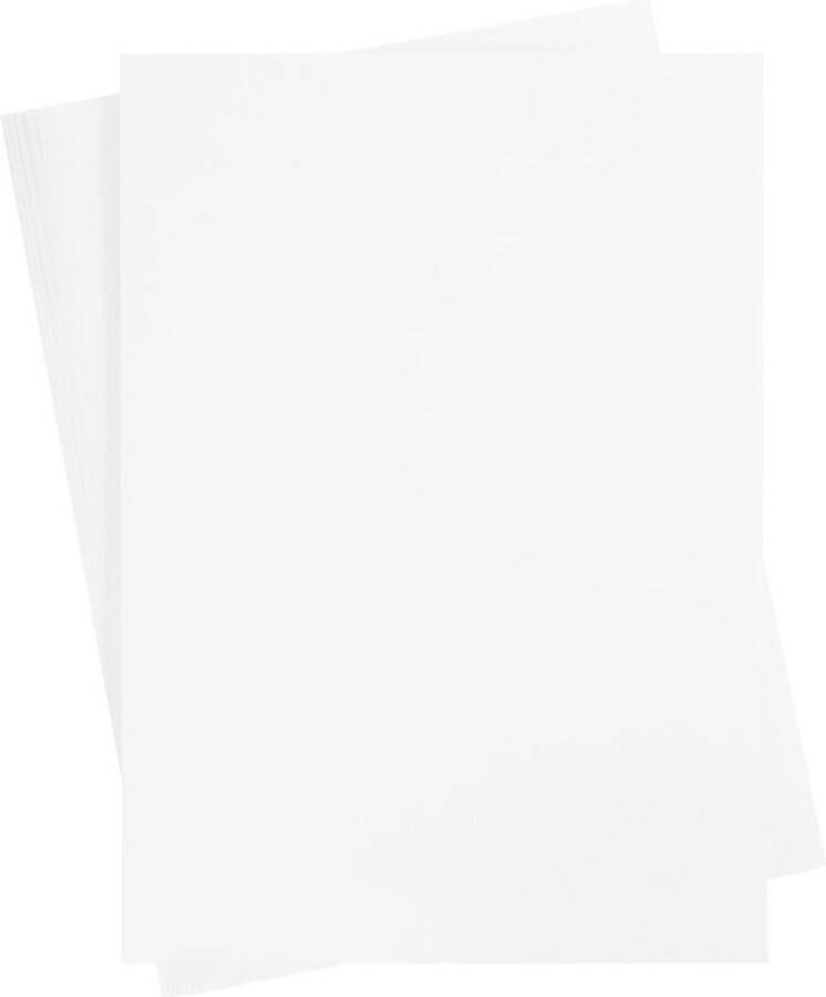 Creotime Karton Hobbykarton Tekenpapier Wit DIY Knutselen Tekenen Schilderen A2 42x60cm 180 grams 10 vellen
