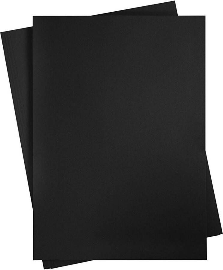 Creotime Karton Hobbykarton Zwart 42x60cm 180 grams 10 Vellen
