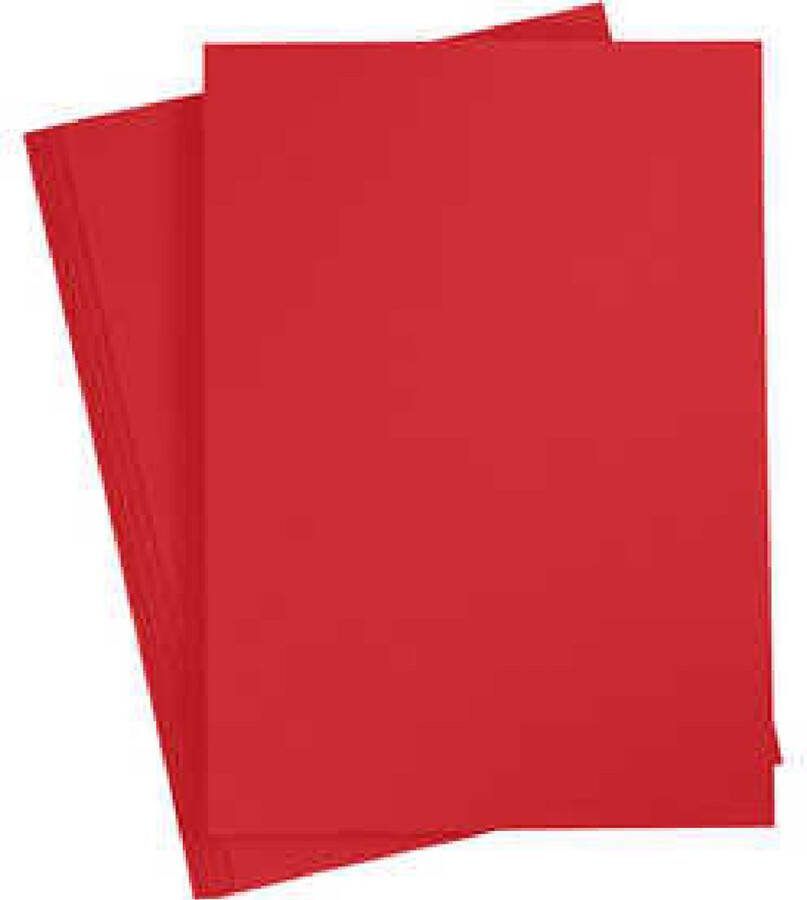 Karton Hobbykarton Rood Kerstrood DIY Knutselen A4 21x29 7cm 180 grams 20 vellen