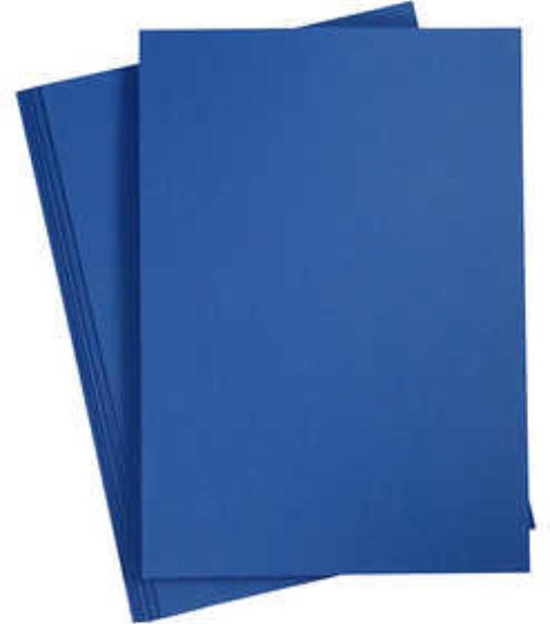 Creativ company Karton Hobbykarton Blauw Middernachtblauw DIY Knutselen A4 21x29 7cm 180 grams Creotime 20 vellen