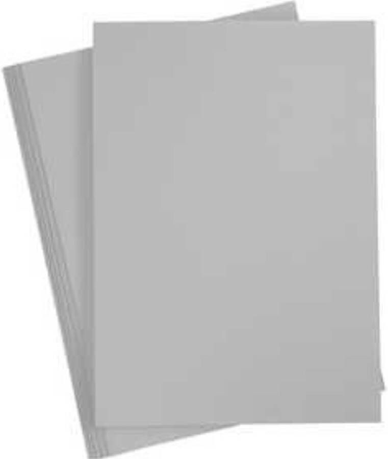 Karton Hobbykarton Grijs Staalgrijs DIY Knutselen A4 21x29 7cm 180 grams Creotime 20 vellen