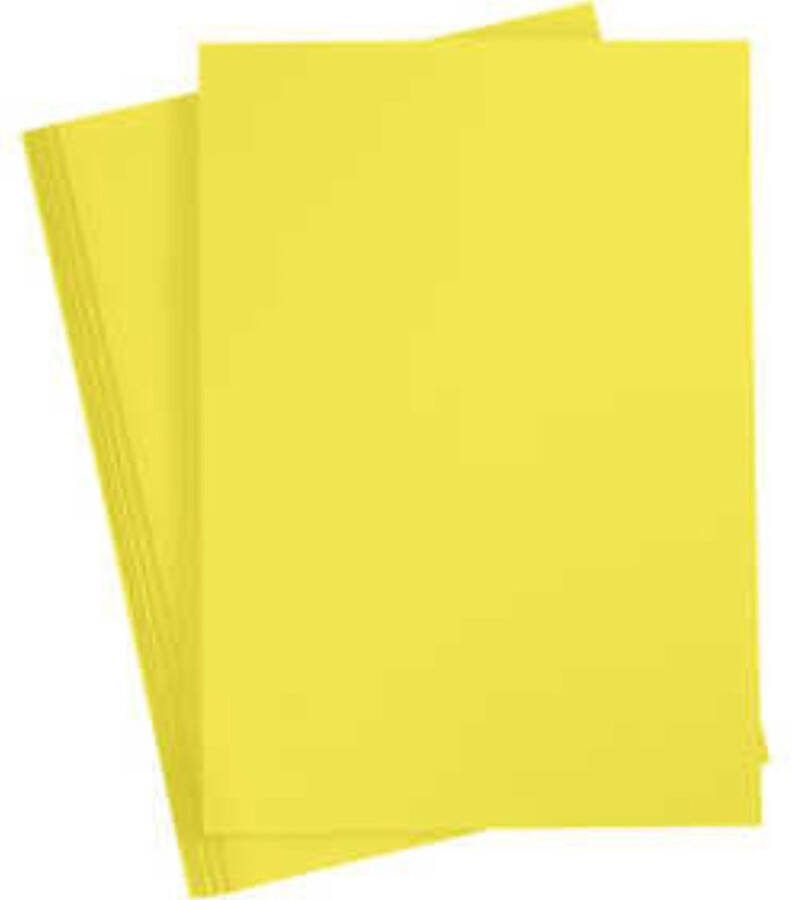 Creativ company Karton Hobbykarton Geel Sun Yellow DIY Knutselen A4 21x29 7cm 180 grams Creotime 20 vellen