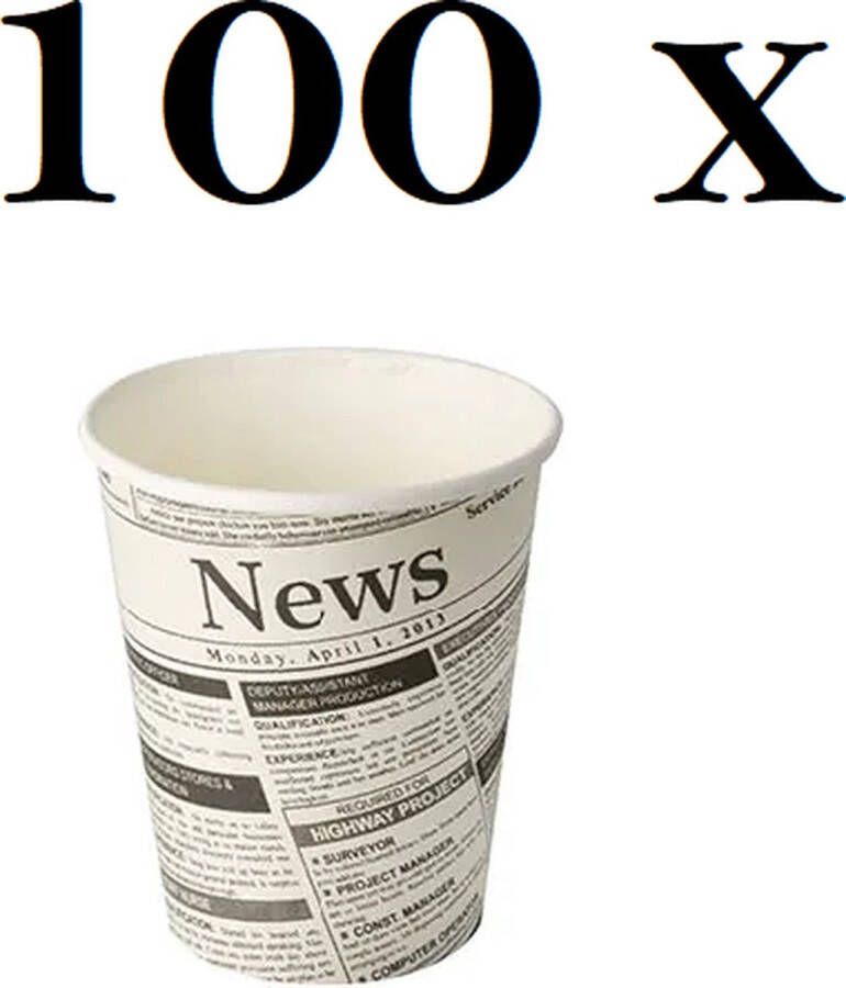 Kartonnen Koffiebeker 8oz 240 ml zwart 100 Stuks wegwerp papieren bekers drinkbekers milieuvriendelijk