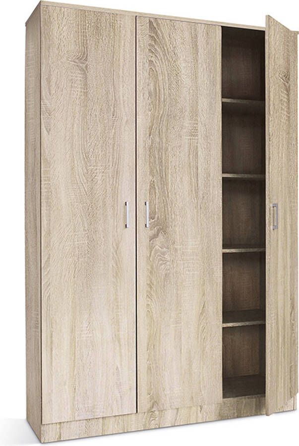 Kast Loek Sonoma Breedte 120 cm Hoogte 180 cm Diepte 40 cm Met planken Met openslaande deuren