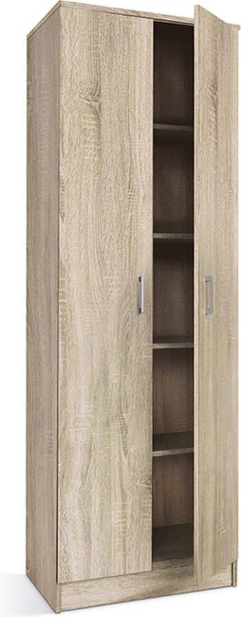 Kast Loek Sonoma Breedte 60 cm Hoogte 180 cm Diepte 40 cm Met planken Met openslaande deuren