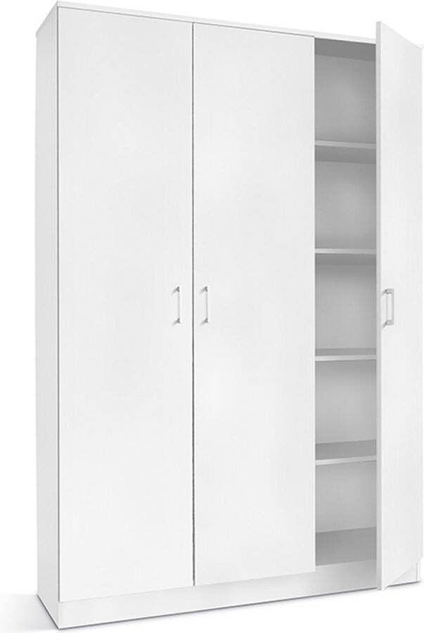 Kast Loek Wit Breedte 120 cm Hoogte 180 cm Diepte 40 cm Met planken Met openslaande deuren