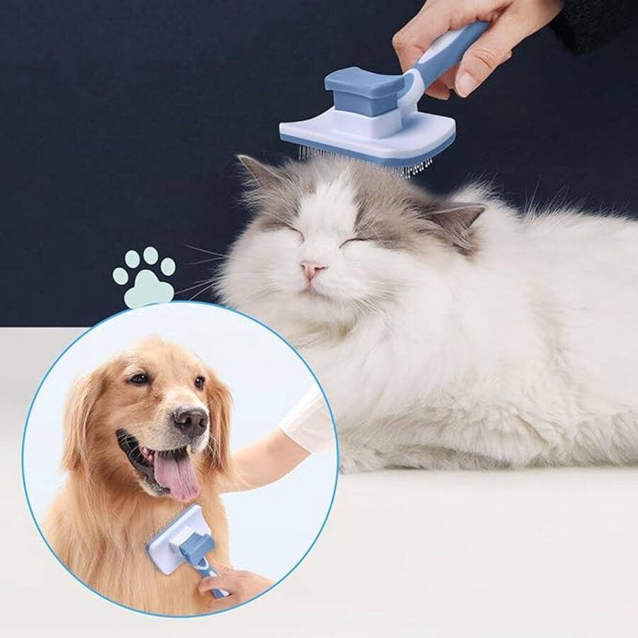 Kat Grooming Borstel Hond Slicker Borstel Huisdier Reinigingsvergieten Borstel Massage Kammen voor katten en honden met kort Medium & Lang Haar