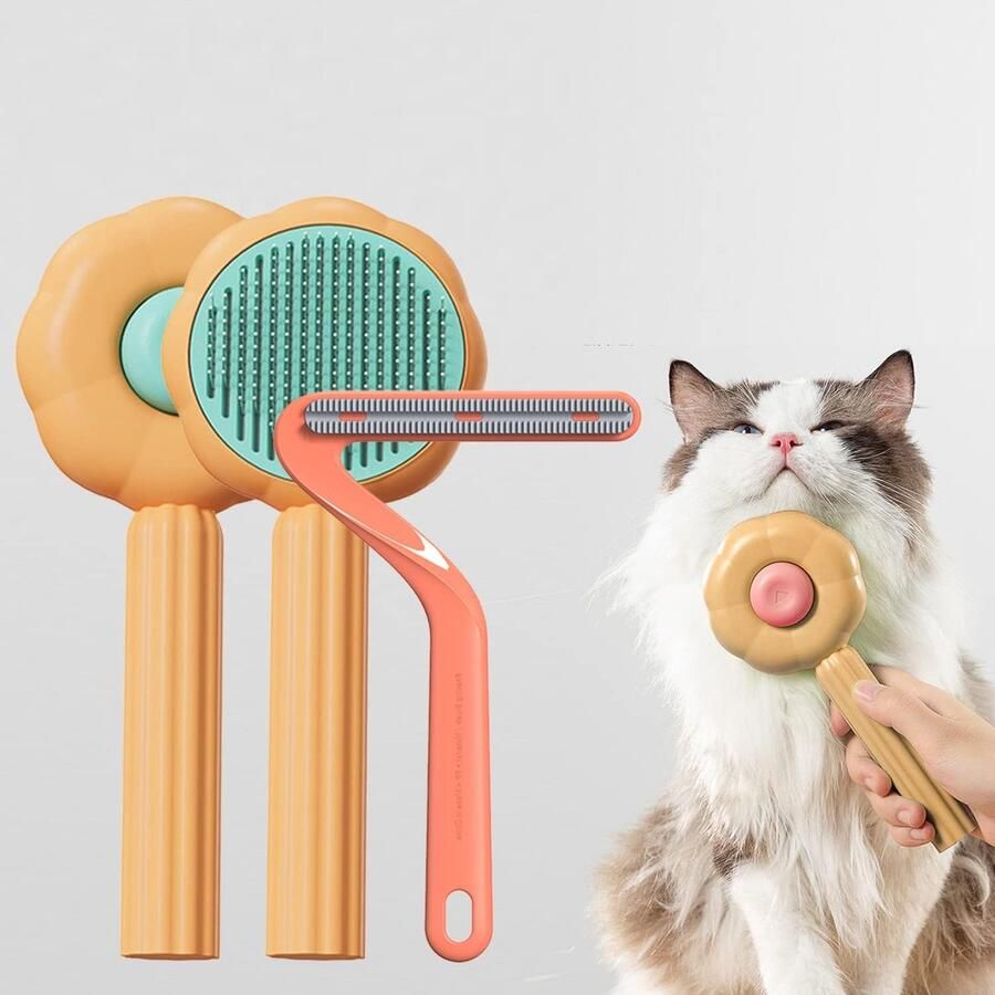 Kat Grooming Borstel Hond Slicker Borstel Huisdier Reinigingsvergieten Borstel Massage Kammen voor katten en honden met kort Medium & Lang Haar