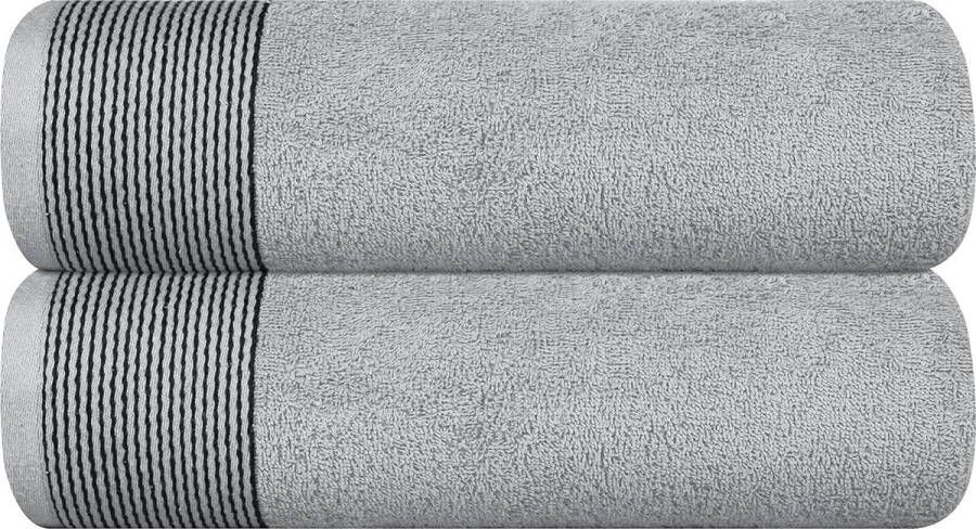 Katoen 2-pack grote badhanddoeken 100 x 150 cm grote badhanddoeken ultra absorberend compact sneldrogend en licht lichtgrijs