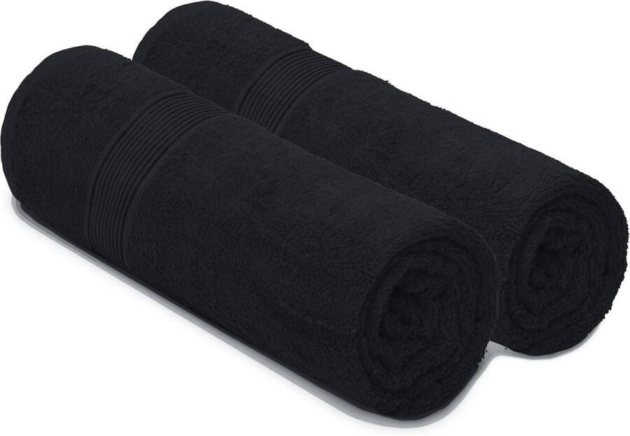 Katoen 2 Pack Oversized Badlaken 100x150 cm Grote Badhanddoeken Ultra Absorberende Compacte Quickdry & Lichtgewicht Handdoek Ideaal voor Gym Travel Camp Pool Zwart
