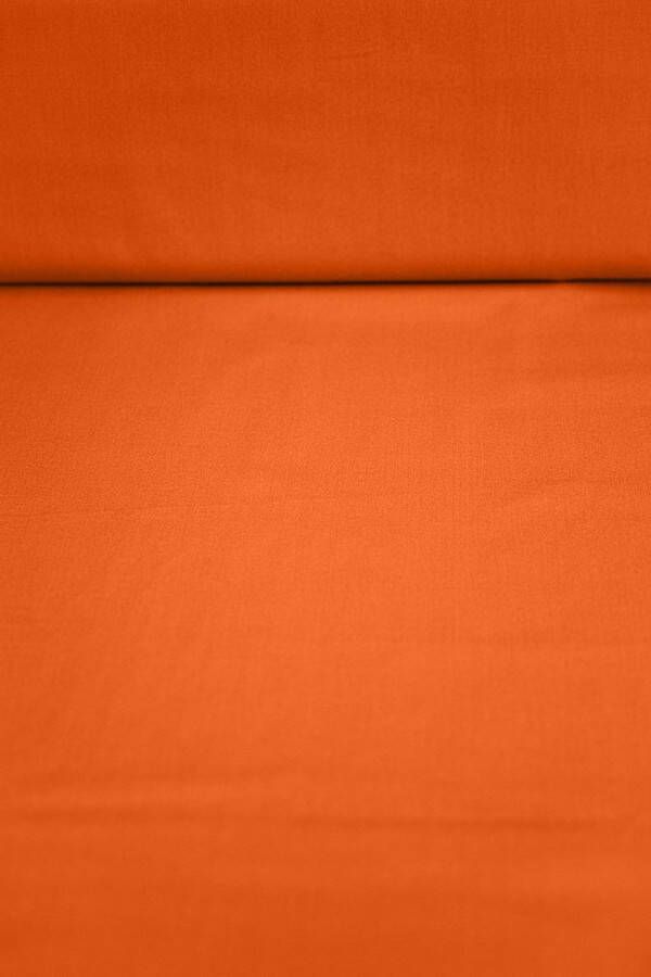 Katoen uni oranje 1 meter modestoffen voor naaien stoffen