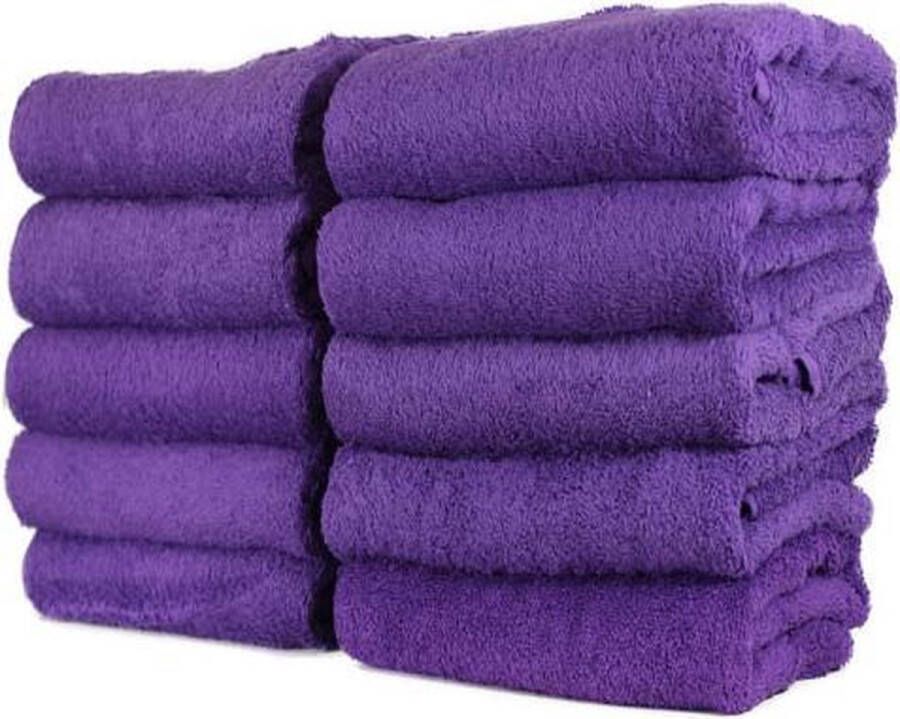 Katoenen Handdoek badhanddoek paars set van 3 stuks 50x100 cm