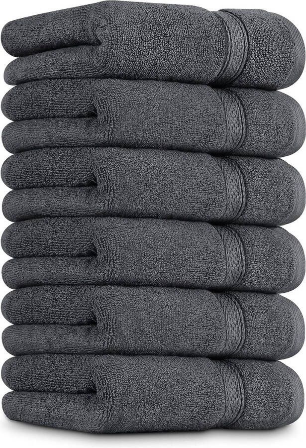 Katoenen handdoekenset 100% katoen 41 x 71 cm 6 stuks (grijs)