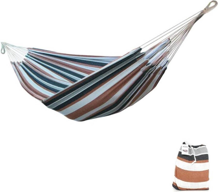 Katoenen Hangmat voor Tuin-Terrassen Reizen Kamperen 2 Personen Draagtas 150kg 150 x 180cm