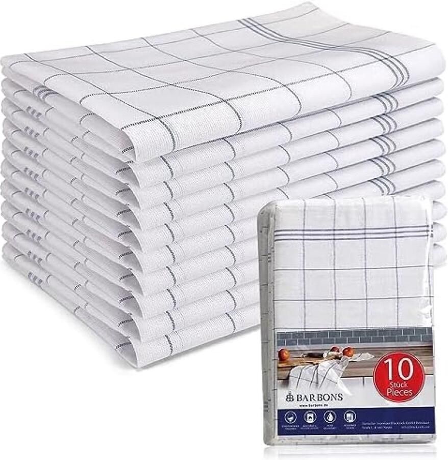 Katoenen keukenhanddoeken en theedoeken set 47x68 cm Set van 10